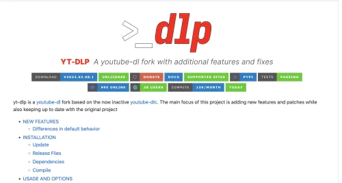 yt-dlp视频下载工具搭建教程，支持youtube/B站/网易云音乐/Vimeo/Twitter等主流平台